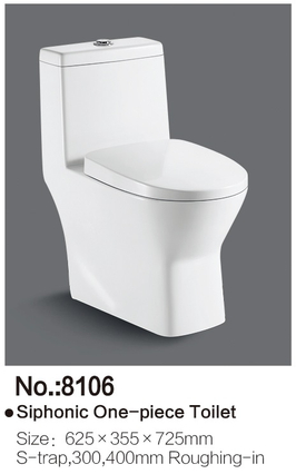 Ecnomic Hot Selling Design Bathroom Sanitaryware One-piece Rimless Siphonic Flush Toilets for India Market